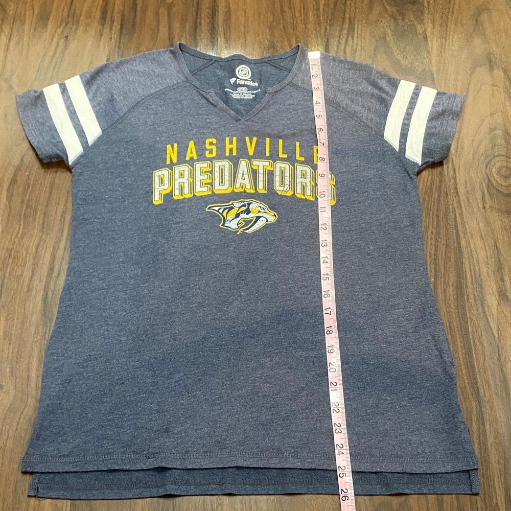 Fanatics Blue Nashville Predators V Neck Short Sleeve Tee - Picture 4 of 6